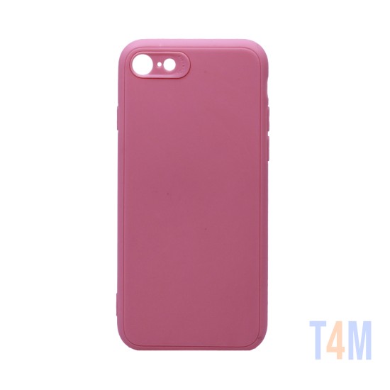 Capa de Silicone Macio com Moldura de Câmera para Apple iPhone 7/iPhone 8/iPhone SE Rosa