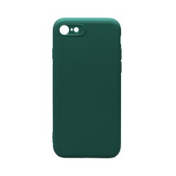 Capa de Silicone Macio com Moldura de Câmera para Apple iPhone 7/iPhone 8/iPhone SE Verde Escuro