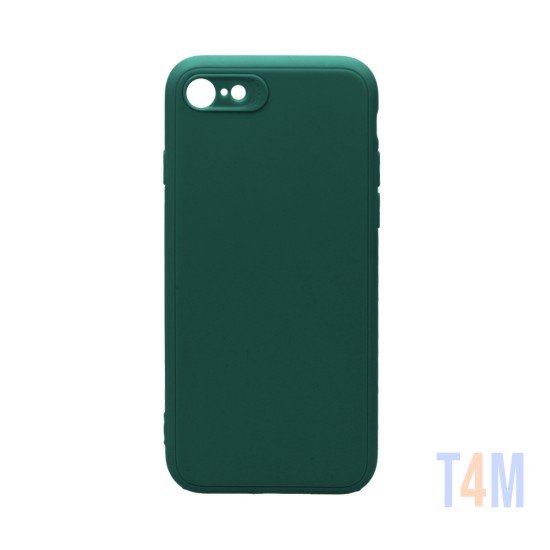 Soft Silicone Case with Camera Shield for Apple iPhone 7/iPhone 8/iPhone SE Dark Green