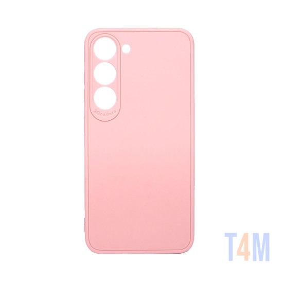 Capa de Silicone Macio com Moldura de Câmera para Samsung Galaxy S24 5G Rosa