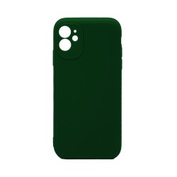 Capa de Silicone Macia com Moldura de Câmera para Apple iPhone 11 Verde Escuro