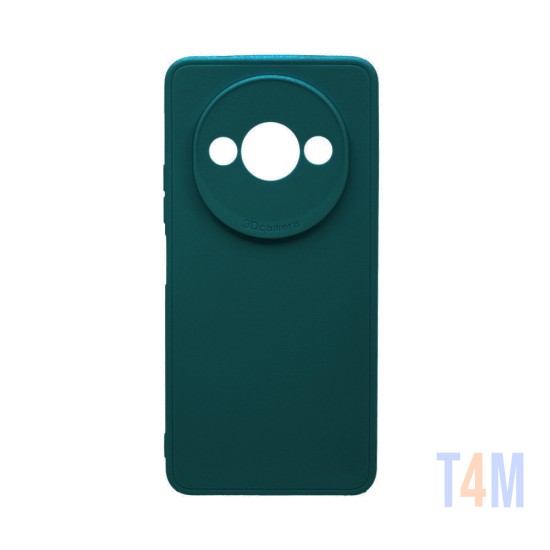 Funda de Silicona Suave con Marco de Cámara para Xiaomi Redmi A3 Verde Oscuro