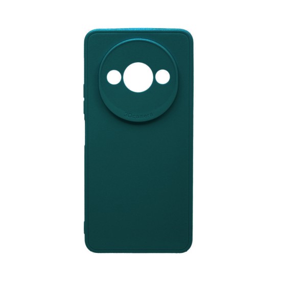 Soft Silicone Case with Camera Shield for Xiaomi Redmi A3 Dark Green