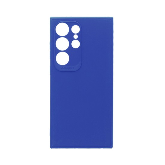 Soft Silicone Case with Camera Shield for Samsung Galaxy S24 Ultra Dark Blue