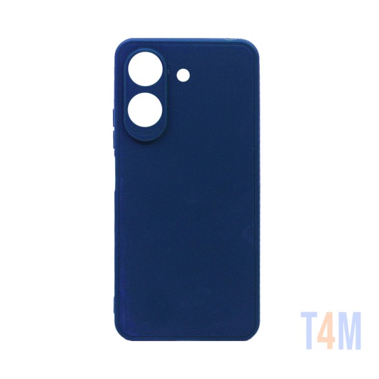 Capa de Silicone Macio com Moldura de Câmera para Xiaomi Redmi 13C/Poco C65 Azul Escuro