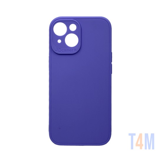 Soft Silicone Case with Camera Shield for Apple iPhone 15 Purple