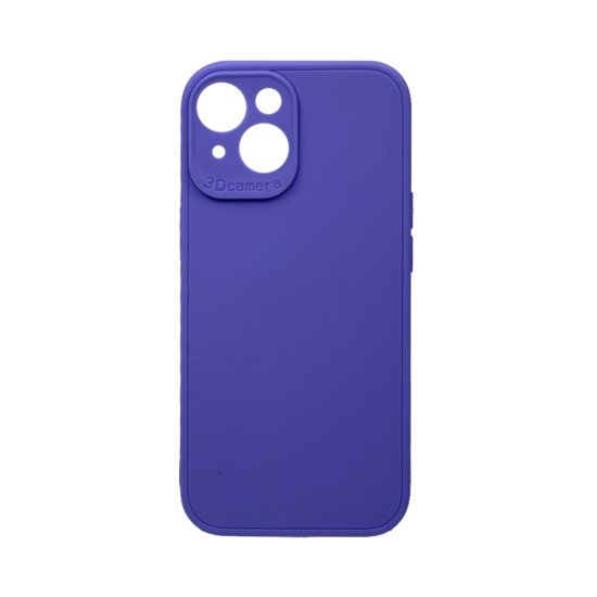 Soft Silicone Case with Camera Shield for Apple iPhone 15 Purple