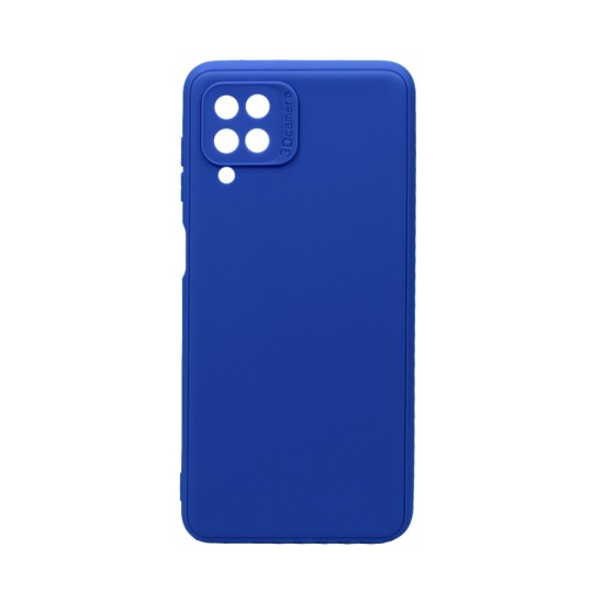 Soft Silicone Case with Camera Shield for Samsung Galaxy A12 Dark Blue