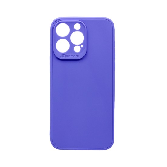 Soft Silicone Case with Camera Shield for Apple iPhone 15 Pro Max Purple