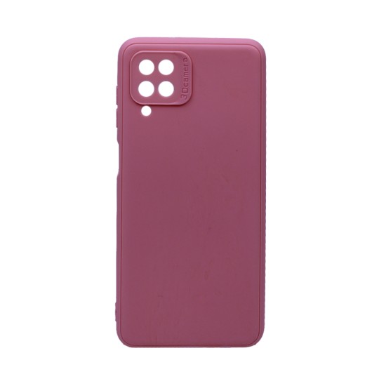 Soft Silicone Case with Camera Shield for Samsung Galaxy A12 Pink