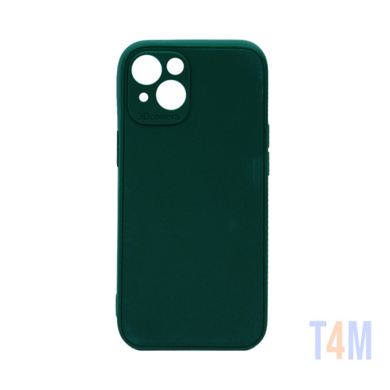 Soft Silicone Case with Camera Shield for Apple iPhone 13 Dark Green