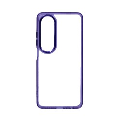 Capa de Silicone Transparente para Oppo A60 Roxo