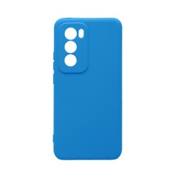 Capa de Silicone com Moldura de Câmera para Oppo Reno12 Azul