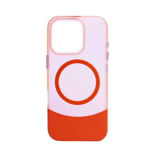 Designer Magnetic Sillicone Case for Apple iPhone 15 Pro Orange