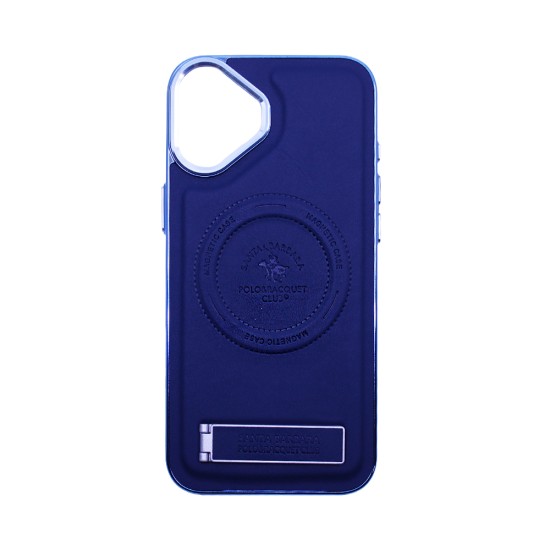 Designer Magnetic Hard Case with Support for Apple iPhone 16 Plus Blue