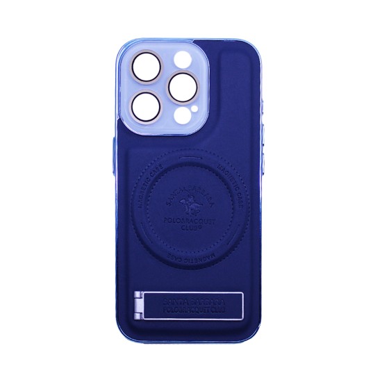 Designer Magnetic Hard Case with Support and Camera Protection for Apple iPhone 15 Pro Blue