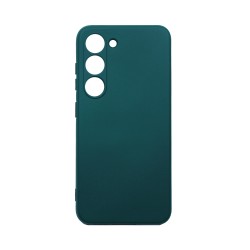 Capa de Silicone com Moldura de Câmera para Samsung Galaxy S23 Verde Escuro