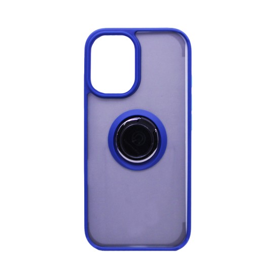 Capa com Anel de Suporte para Apple iPhone 16 Plus Azul Fumado