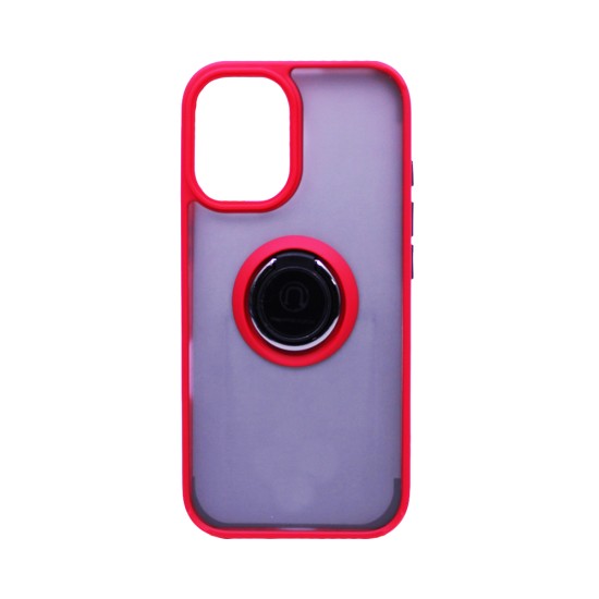 Case with Support Ring for Apple iPhone 16 Smoked Red