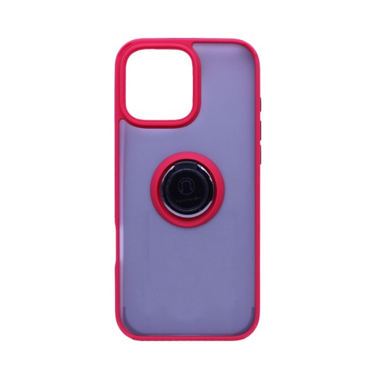 Case with Support Ring for Apple iPhone 16 Pro Smoked Red