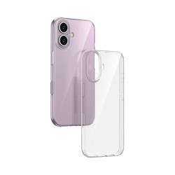 Capa de Silicone Macio para Apple iPhone 16 Plus Transparente