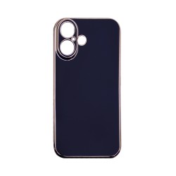 Capa de Silicone Designer com Moldura de Câmera para Apple iPhone 16 Plus Preto