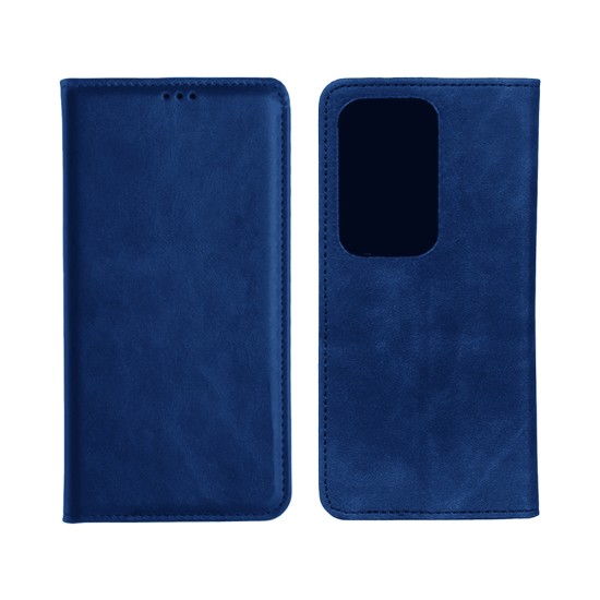 Leather Flip Cover with Internal Pocket For Oppo A80 5G Blue