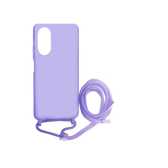 Silicone Case with String for Oppo A38 5G Purple