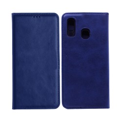 Funda Abatible de Cuero con Bolsillo Interno para Samsung Galaxy A20E Azul Funda Abatible de Cuero con Bolsillo Interno para Samsung Galaxy A20E Azul