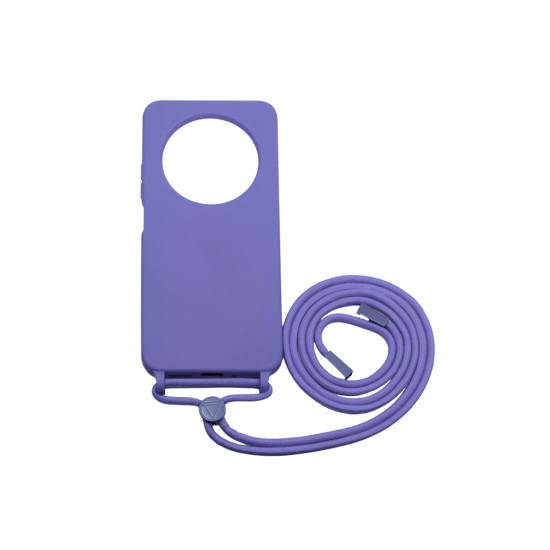 Capa de Silicone com Cordão para Xiaomi Redmi 14C Roxo