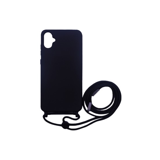 Capa de Silicone com Cordão para Samsung Galaxy A06 Preto