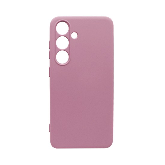 Capa de Silicone com Moldura de Câmera para Samsung Galaxy S24 FE Rosa