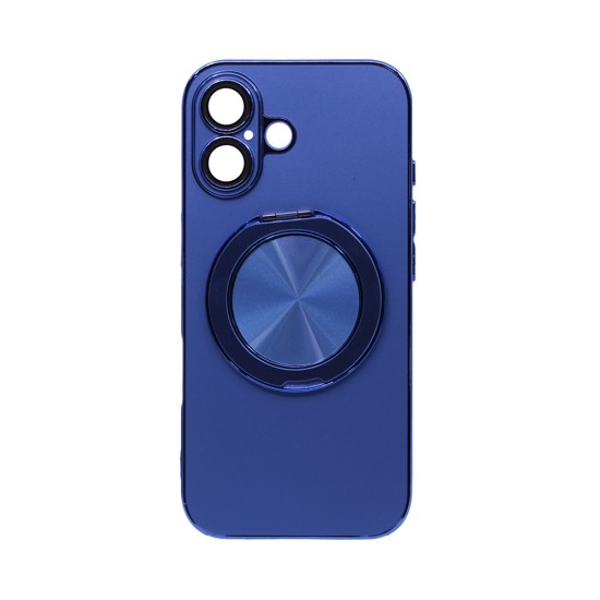 Designer Hard Case with Support and Camera Protection for Apple iPhone 16 Dark Blue