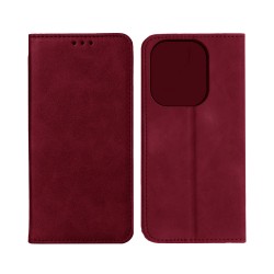 Leather Flip Cover with Internal Pocket For Xiaomi Redmi Note 14 5G Red