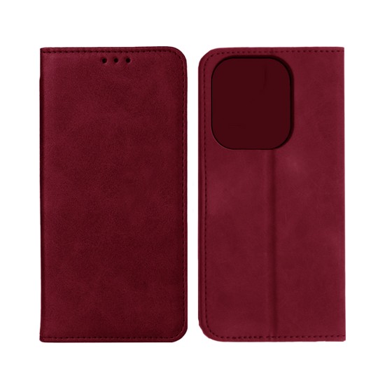 Leather Flip Cover with Internal Pocket For Xiaomi Redmi Note 14 5G Red