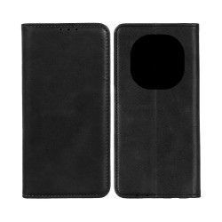 Leather Flip Cover with Internal Pocket For Xiaomi Redmi Note 14 Pro/Redmi Note 14 Pro Plus 5G Black