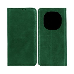 Leather Flip Cover with Internal Pocket For Xiaomi Redmi Note 14 Pro/Redmi Note 14 Pro Plus 5G Green