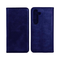 Leather Flip Cover with Internal Pocket for Samsung Galaxy S25 Blue