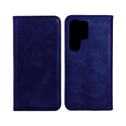 Leather Flip Cover with Internal Pocket for Samsung Galaxy S25 Ultra Blue