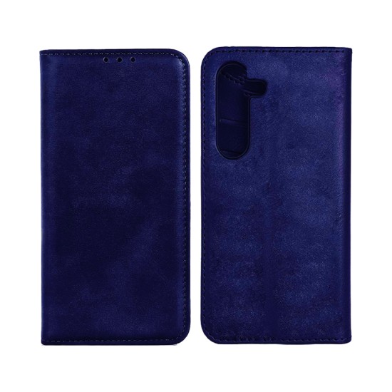 Leather Flip Cover with Internal Pocket for Samsung Galaxy S24 FE Blue