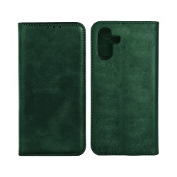 Leather Flip Cover with Internal Pocket for Samsung Galaxy A54 Green