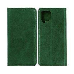 Leather Flip Cover with Internal Pocket For Samsung Galaxy A12 Green