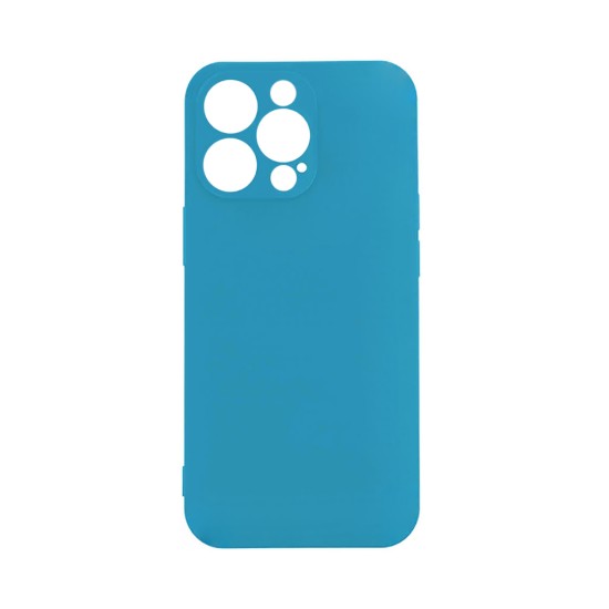 Silicone Case with Camera Shield for Apple iPhone 15 Pro Max Sky Blue