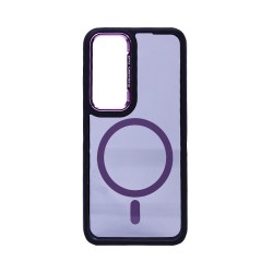 Funda Duro Magnética de Diseño para Samsung Galaxy A16 Púrpura Negro Funda Duro Magnética de Diseño para Samsung Galaxy A16 Púrpura Negro