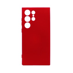 Silicone Case with Camera Shield for Samsung Galaxy S25 Ultra Red