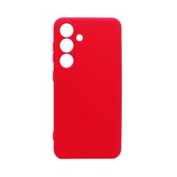 Silicone Case with Camera Shield for Samsung Galaxy S25 Plus Red