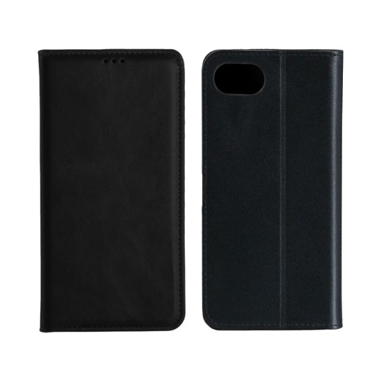 Leather Flip Cover with Internal Pocket for Apple iPhone 16E Black Leather Flip Cover with Internal Pocket for Apple iPhone 16E Black