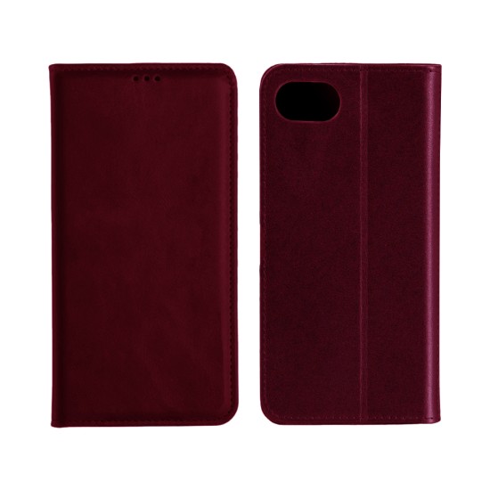 Leather Flip Cover with Internal Pocket for Apple iPhone 16E Red Leather Flip Cover with Internal Pocket for Apple iPhone 16E Red
