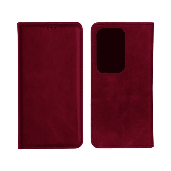 Leather Flip Cover with Internal Pocket for Oppo Reno13 F Red Leather Flip Cover with Internal Pocket for Oppo Reno13 F Red