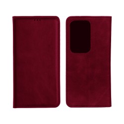 Leather Flip Cover with Internal Pocket for Oppo Reno13 Pro Red